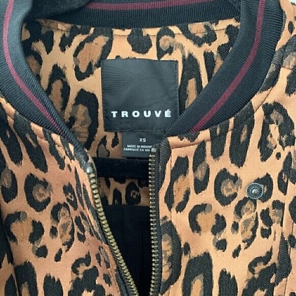 Trouve Jacket Size XS Women's Leopard Print Peplum Long Sleeve Shades Of Brown - Picture 6 of 8